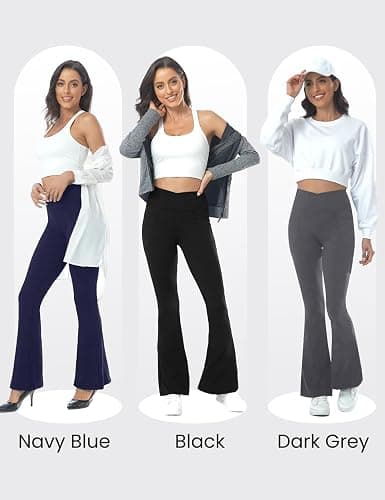 ZOOSIXX Flare Leggings for Women - Yoga Pants Women Wide Leg Flared Bell Bottom Bootcut Leggings thumbnail 5
