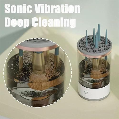 Beauty Swirl Cosmetic Brush Cleaner, Makeup Brush Cleaner, The Cozy Luna Brush Cleaner, Electric Makeup Brush Cleaner Machine for Deep Cleaning All Size Makeup Brus (1PC Transparent) thumbnail 6