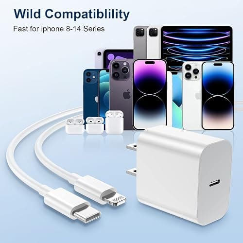 GREPHONE iPhone Charger Fast Charging,20W PD USB C Wall Charger 4 Pack with 6FT Fast Charging Cable - Fast Charger for iPhone 14/14 Pro Max/13/13 Pro/12/12 Pro/11/11 Pro/XS, iPad - 6ft - White - 4 thumbnail 2