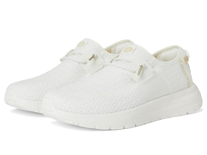 Hey Dude Women's Sirocco Crochet Mesh Loafer - 10 - White/Gold - Image 1