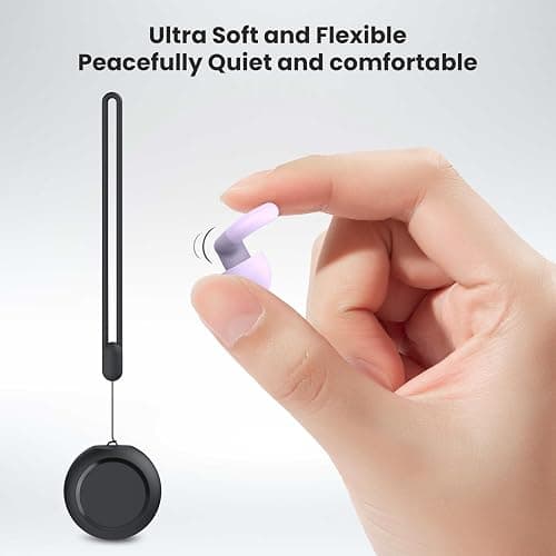 JUSTRVN Earplugs for Sleeping,Noise Reduction Soft Silicone Ear plugs with 7 Pairs Ear tips&One Connection Cord,Hearing Protection Reusable Earplugs for Sleeping,Concert,Work&Sound Reduction 25dB-30db thumbnail 5