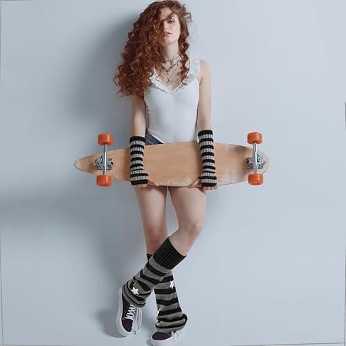 scenicamp Y2K Leg Warmers Emo Accessories Star Arm Warmer Necklace Belt | len()） Star Arm Warmers, Layered Necklaces, Chain Belt, for Rave Outfits, Carnival Cosplay, and Daily Wear thumbnail 6