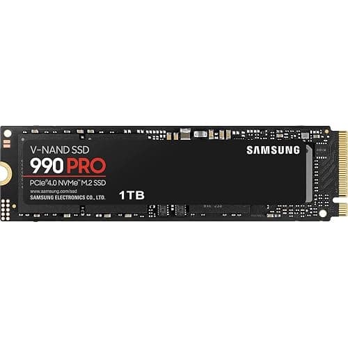 SAMSUNG 990 PRO SSD 1TB PCIe 4.0 M.2 2280 Internal Solid State Hard Drive, Seq. Read Speeds Up to 7,450 MB/s for High End Computing, Gaming, and Heavy Duty Workstations, MZ-V9P1T0B/AM - Image 1