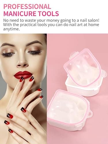 Nail Soaking Bowl, Soak Off Gel Polish Dip Powder Remover Manicure Bowl with Triangle Cuticle Peeler and Stainless Steel Cuticle Pusher Nail Art Tool (Pink-3pcs set) thumbnail 7