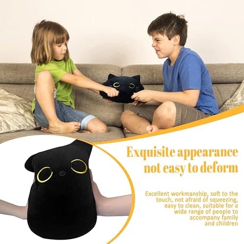 CHNBF Soft Black Cat Plush Toy Pillow - Stuffed Animal for Kids, Boys & Girls Gifts thumbnail 4