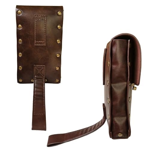 Larswon Plus Size Renaissance Leg Harness Bag - Synthetic Leather Belt Bag for Women - Dark Coffee thumbnail 4