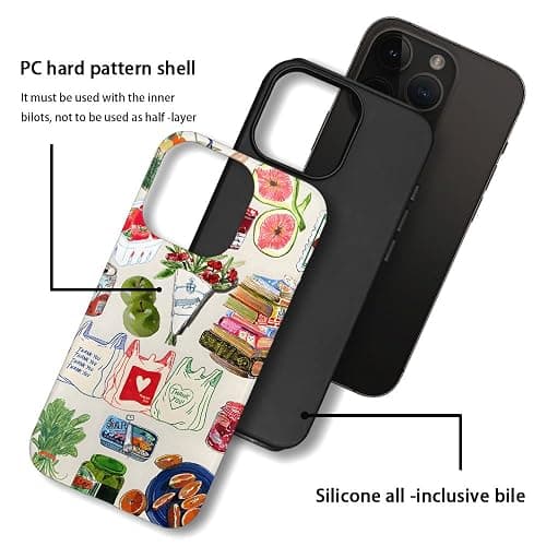 Piodaidy Compatible with iPhone 16 Pro,Durable & Shockproof Phone Case Cover Design - Summer Vegetable Book Collage thumbnail 3