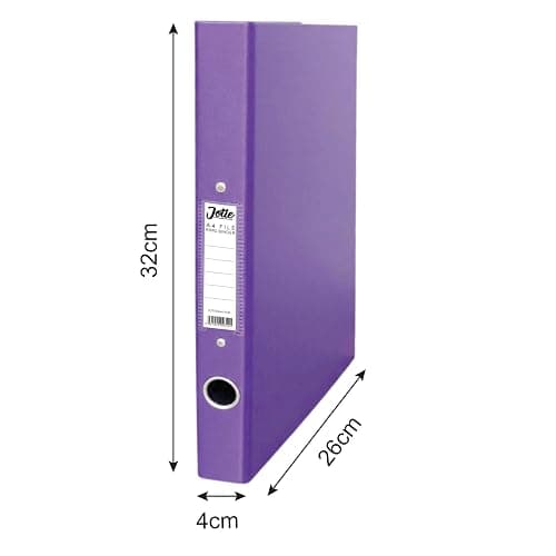 Jotie A4 Ring Binder Folder, Durable 2 Ring A4 Binder for Files & Documents, 40mm Spine, 250 Sheet Capacity, Thumb Hole & Spine Label, Office School File Storage, Purple, Pack of 1 thumbnail 2
