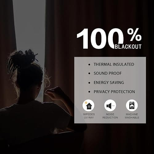 DUALIFE 100% Blackout Linen Pure White Curtains 84 Inch for Living Room Darkening, Bedroom Linen Drapes 84 Inches Long Rod Pocket/Back Tab Heat Blocking Bohemian Pleated Window Curtain(50"x84"x2) thumbnail 3