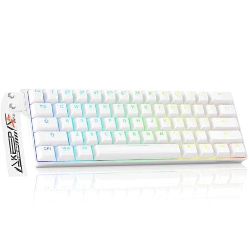 DAREU EK60 HE Hall Effect Magnetic Switch Keyboard, 60% Wired Mechanical Gaming Keyboard with Adjustable Actuation Rapid Trigger Mode, SOCD, 8000Hz Polling Rate, Compact RGB Backlit for Mac/PC - White - Image 1