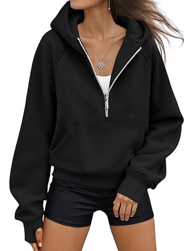 AUTOMET Womens Hoodies Fleece Fall Fashion Outfits Workout Sweatshirts Y2k Winter Zip Up Jackets Oversized Tops Clothes 2025 - Image 1