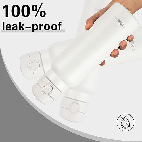 GOPPUS 25 oz Insulated Water Bottle with Direct-Drink Lid,Keep Cold 24H,Leak-Proof Stainless Steel Bottle Ideal for the Gym,Travel,and Outdoor Use,Suitable for Teens and Adults（White） thumbnail 5