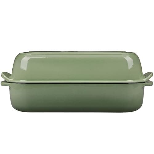 EDGING CASTING Enameled Cast Iron Loaf Pan with Lid, Bread pan, Dutch Oven Bread pan for Homemade Sourdough Bread Baking, 12.5x5.5 inch, 5qt, Pistachio Green thumbnail 7
