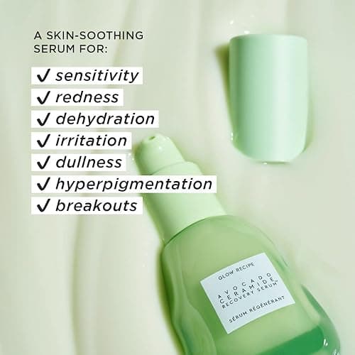 Glow Recipe Avocado Ceramide Serum - Soothing, Hydrating Face Serum for Women & Men, Redness Relief & Skin Barrier Repair - Lightweight, Milky Korean Skincare for Dry, Sensitive Skin (30 ml) thumbnail 4