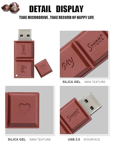 64GB USB Flash Drive Chocolate-Shaped, BorlterClamp Novelty USB Drive Thumb Drive Memory Stick for External Data Storage thumbnail 3