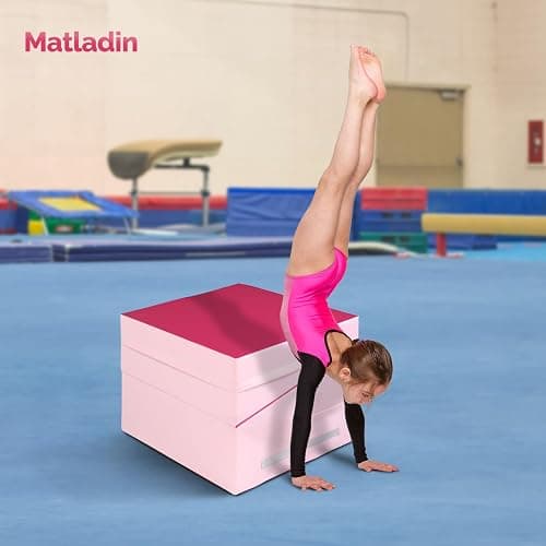 Matladin 48"x24"x14" Tumbling Mat - Folding Gymnastics Cheese Wedge Mat for Kids, Girls Home Training thumbnail 4