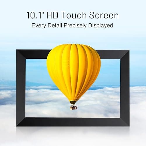 AEEZO 10.1 Inch WiFi Digital Picture Frame, IPS Touch Screen Smart Cloud Photo Frame with 32GB Storage, Auto-Rotate Easy Setup to Share Photos or Videos via AiMOR APP, Wall Mountable Black thumbnail 4