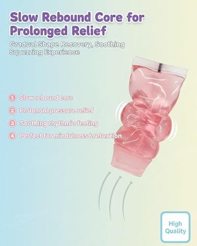 Toothpaste Squishy Toy, Cute Slow Rising Squeeze for Adults Office Home Desk, Stress Relief Sensory Toy Slow Rebound, Gift for Party Favors(Pink) thumbnail 2