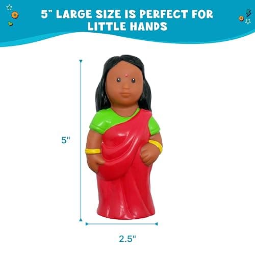 Get Ready Kids Around The World Multicultural Figures Set of 8-5 inch | Large 5 inch cultural around-the-world figurines for early learning and creative play, pre-k safe for 12m+ thumbnail 3