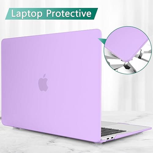 May Chen Compatible with New MacBook Air 13 inch Case 2021 2020 2019 2018 Release Model: M1 A2337 A2179 A1932, Plastic Hard Shell Case for MacBook Air 13 inch with Retina Display Fits Touch ID, Purple thumbnail 7