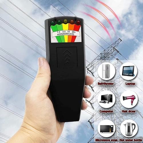 JahyShow Emf Meter Ghost Hunting: Emf Meter Radiation Detector for EF RF MF - Handheld Emf Detector or Home and Office Emf Inspections, Black thumbnail 3