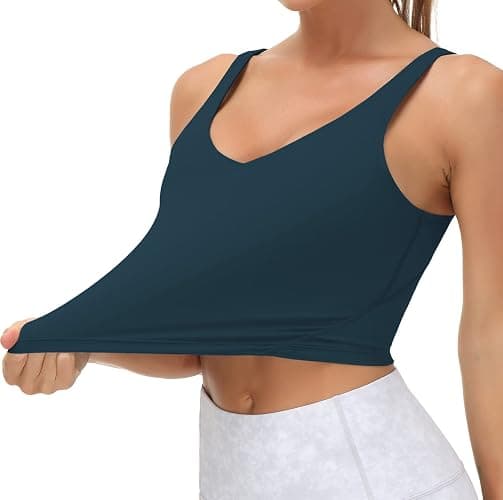 THE GYM PEOPLE Womens' Sports Bra Longline Wirefree Padded with Medium Support thumbnail 3