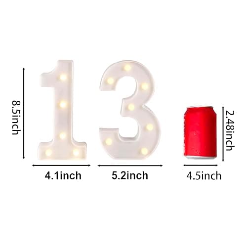13th Birthday Decorations for Girls Boys,13th Birthday Party Decorations for Centerpieces Table,Light Up Numbers 13 Sign for Party Backdrop Wall Decor for 13 Wedding Anniversary Decoration thumbnail 5