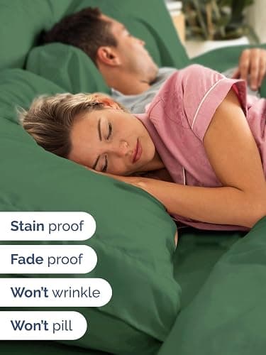 Extra Deep Pocket King Sheets - 4 Piece Breathable & Cooling Bed Sheets - Hotel Luxury Bed Sheet Set - Soft, Wrinkle Free & Comfy - Easily Fits Extra Deep Mattresses - Deep Pocket Emerald Green Sheets thumbnail 4
