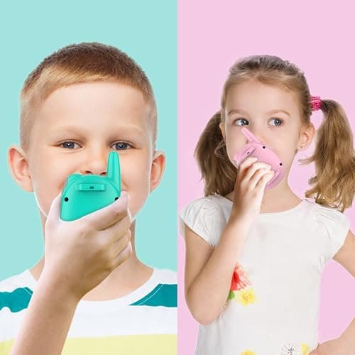 Walkie Talkies for Kids Rechargeable, Toys for 3+ Years Old Kids Walkie Talkies Rechargeable, Up to 2 Mile 2 Way Radio Birthday Toys for Girls And Boys, Pink thumbnail 3