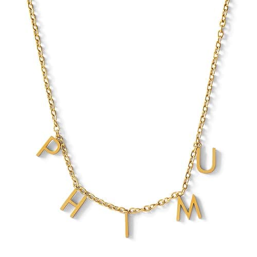 Sorority Shop Phi Mu Necklace — PM Name Necklace, 18K Gold Plated Sorority Gifts Necklace, Long-Lasting Phi Mu Gifts for Women - Image 1