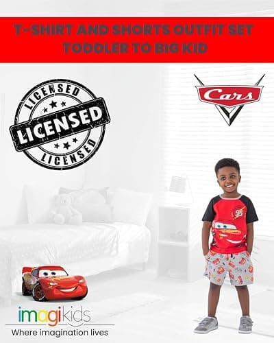 Disney Boys' T-Shirt and French Terry Shorts Set Toddler to Big Kid | 2-Piece Set, Crewneck T-Shirt, Comfortable Waistband, Soft Cotton Blend thumbnail 3