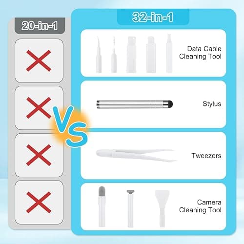 ARVOK Phone and Laptop Cleaning Kit, 32 in 1 Computer Laptop Cleaner Kit, Multi-Function Electronic Cleaner Kit for Earbuds, Cellphones, Keyboard, Screens, Camera Lens, Chargers, Electronics Devices thumbnail 2