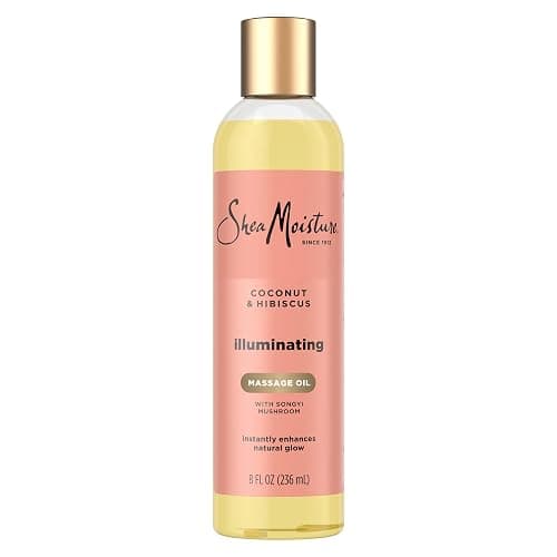 Shea Moisture Coconut & Hibiscus Massage Oil and Body Oil for Dry Skin, Bath Oil with Coconut Oil and Vitamin E Oil for Skin, 8 oz - Image 1