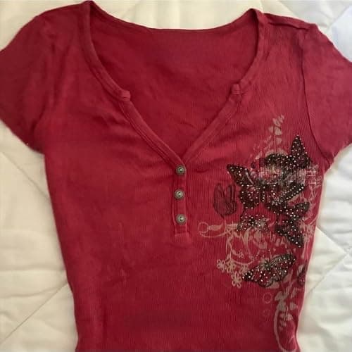 Vintage Graphic Tees 2000s Tops Teen Girls Y2k Grunge Shirts Alt Emo Clothes Women Whimsy Twee Short Sleeve Top thumbnail 4