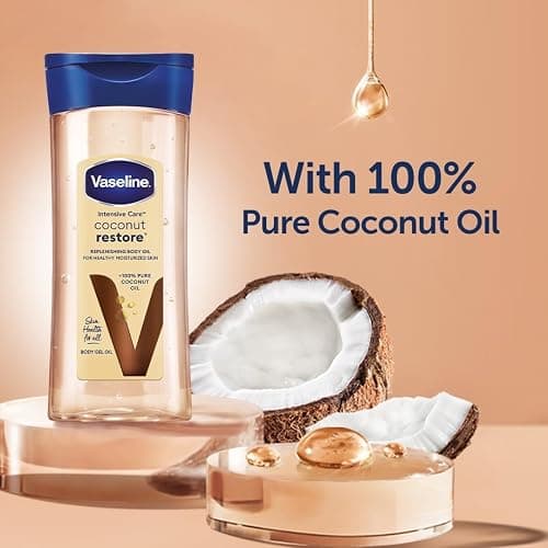 Vaseline Intensive Care Körperöl Coconut Restore für gesunde, mit Feuchtigkeit versorgte Haut. Regenerierendes Körpergelöl aus 100% reinem Kokosnussöl, (1 x 200ml) thumbnail 5