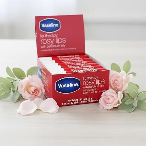 Vaseline Lip Rosy, Fast-Acting Nourishment, Ideal for Chapped, Dry, Cracked, or Damaged Lips, Lip Balm,12 Sticks, 1 Box thumbnail 2