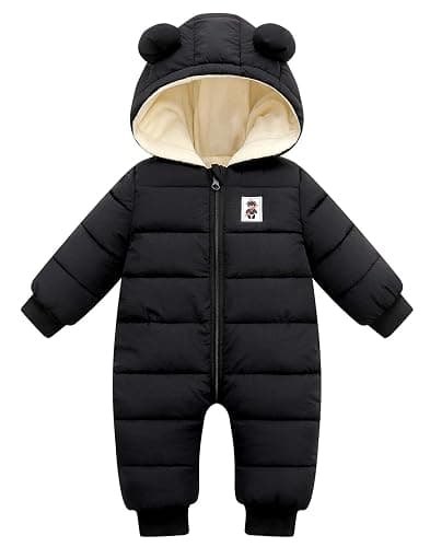 Baby Girls Boys Warm Snowsuit Jumpsuit Down Coat Romper Padded Puffer Jacket - Image 1