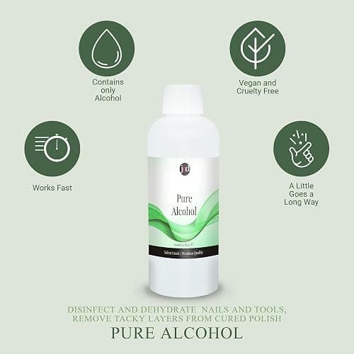100% Pure Alcohol Prep & Wipe Cleanser Nail Gel Polish Residue Remover (100ml) thumbnail 2