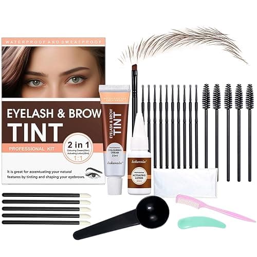 Lash and Brow Color Kit, 2 in 1 Eyelash and Eyebrow Color Set, Professional Lash and Brow Lift Kit with Natural Effects for Home Salon and Beginners, Waterproof, Lasting for 4-6 Weeks (#2, Brow) - Image 1