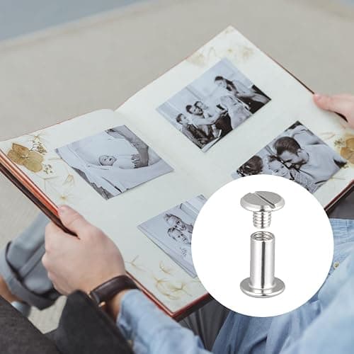 100 Pack Chicago Screws and Extention Posts for Binding Extending Scrapbook Photo Album Refill Pages Compatible with Pioneer Photo Albums (M5 x 4/6/8/10mm Book Screws) thumbnail 5