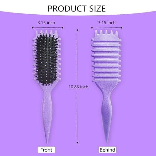 Curly Hair Brush, Curl Defining Brushes, Styling Brush for Curly Hair, Shaping and Defining Curls Brushes for Women (Purple) thumbnail 2