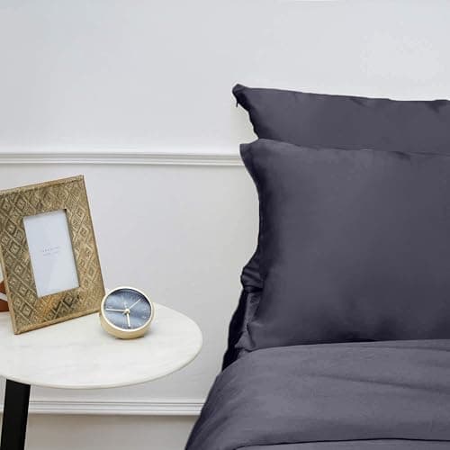 INSSL Silk Pillowcase for Women, Mulberry Silk Pillowcase for Hair and Skin and Stay Comfortable and Breathable During Sleep (Queen, Dark Grey) thumbnail 7