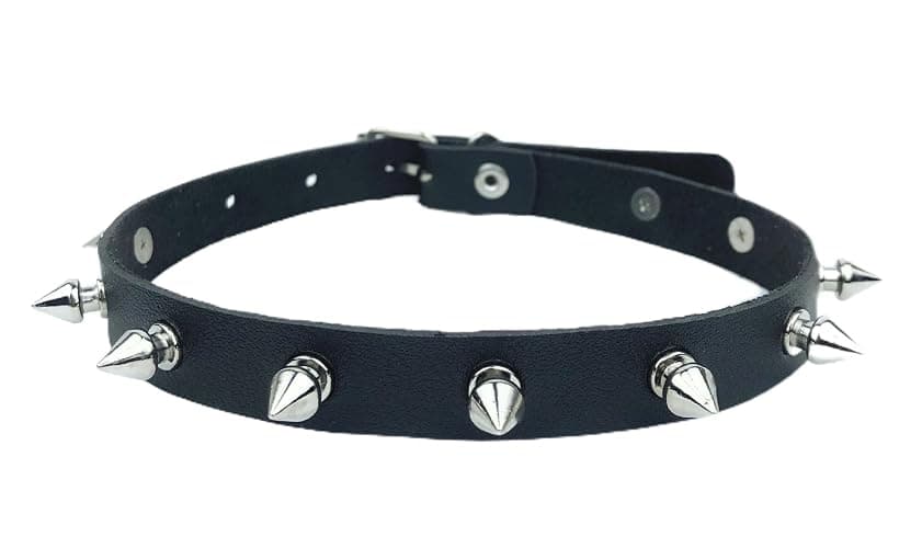 Hanfluenve Punk Leather Choker Collar Vintage Goth Necklace Black Collar Chokers Cosplay Rock Neck Adjustable Buckle Choker Leather Collars for Women Men - Image 1