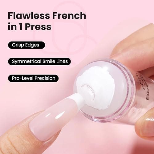 Beetles Nail Stamp 3Pcs Silicone French Tip Nail Stamp Kit with Replacement Nail Stamper Heads and Scrapers Soft Silicone Nail Printing Tool for Home Manicure Diy Nail Art Salon Gifts for Girls thumbnail 2