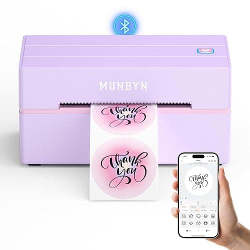 MUNBYN Bluetooth Thermal Label Printer, 130B Wireless 4x6 Shipping Label Printer for Shipping Packages Small Business Office or Home, Compatible with iPhone Android iPad Windows macOS Chrome - Image 1
