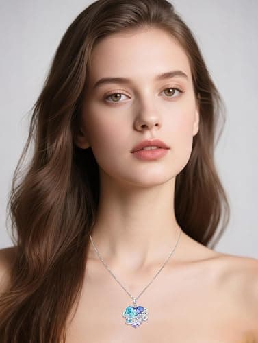 OCJ Sisters Gifts from Sister Heart Birthstone Necklace Sterling Silver Sister Necklaces with Crystal Graduation Birthday Jewelry Gift for Sisters Women Friend Female Friendship Lasts Forever thumbnail 3
