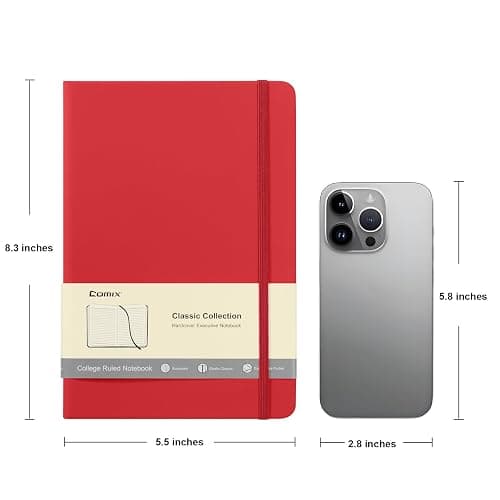 Comix 8 Pack Lined Journal Notebooks for Work, 240 Pages, 5.5"x8.3", Hardcover, A5 Medium College Ruled, Journaling Notebooks for Notes-taking, Fits for Office School Home thumbnail 3