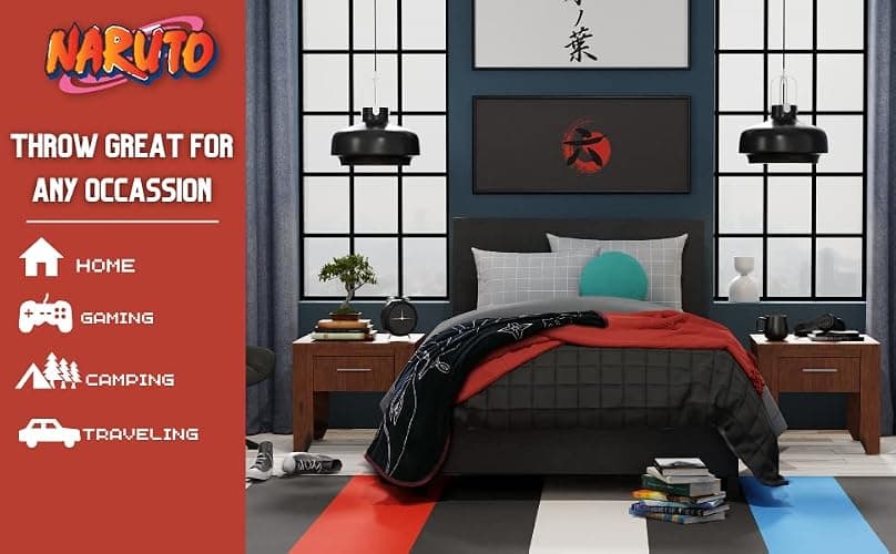 Collectibles Naruto Itachi Anime Bedding Super Soft Micro Raschel Throw, 46 in x 60 in, (Official Licensed Product) by Franco thumbnail 5