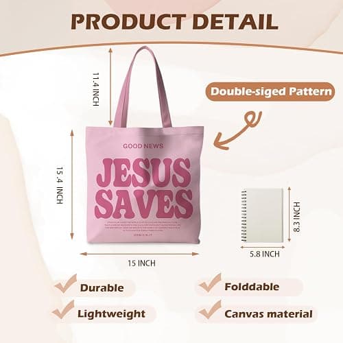 ignytiger Tote Bag - Christian Gifts for Women, Canvas Bags with Bible Verse Designs thumbnail 5