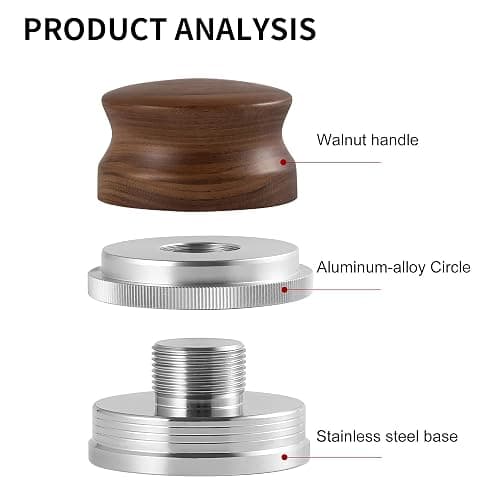 GURUDAR 51mm Coffee Distributor, Espresso Distribution Tool, Adjustable Depth Espresso Tamper Leveler with Walnut Wood Handle Fits for 51mm Delonghi Barista Portafilter thumbnail 6